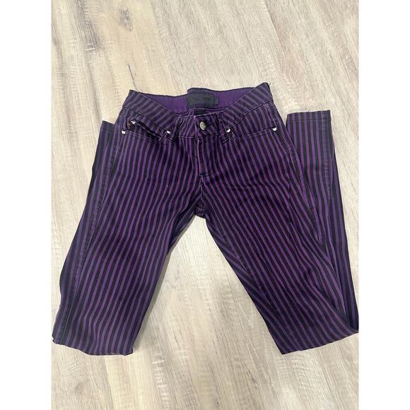 Vintage Skelanimals Hot Topic purple Goth black size 5 jeans RARE - Picture 1 of 7